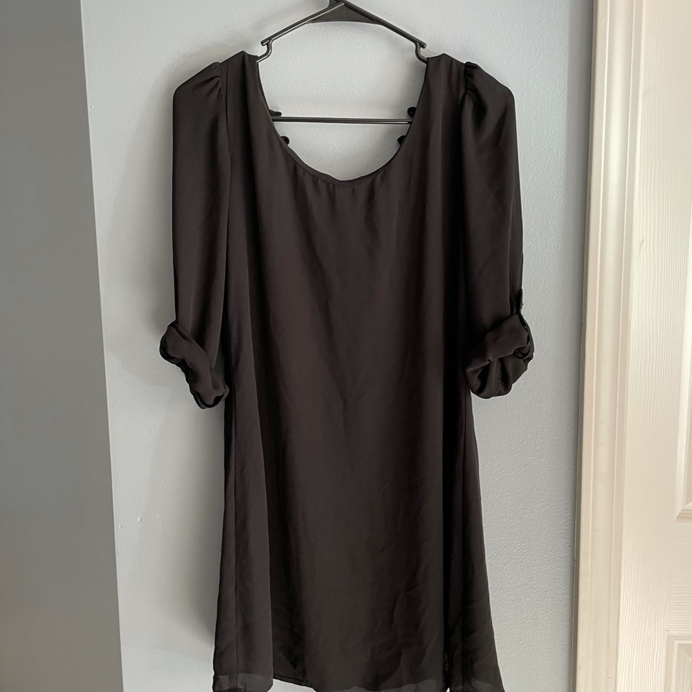 casual black breathable dress